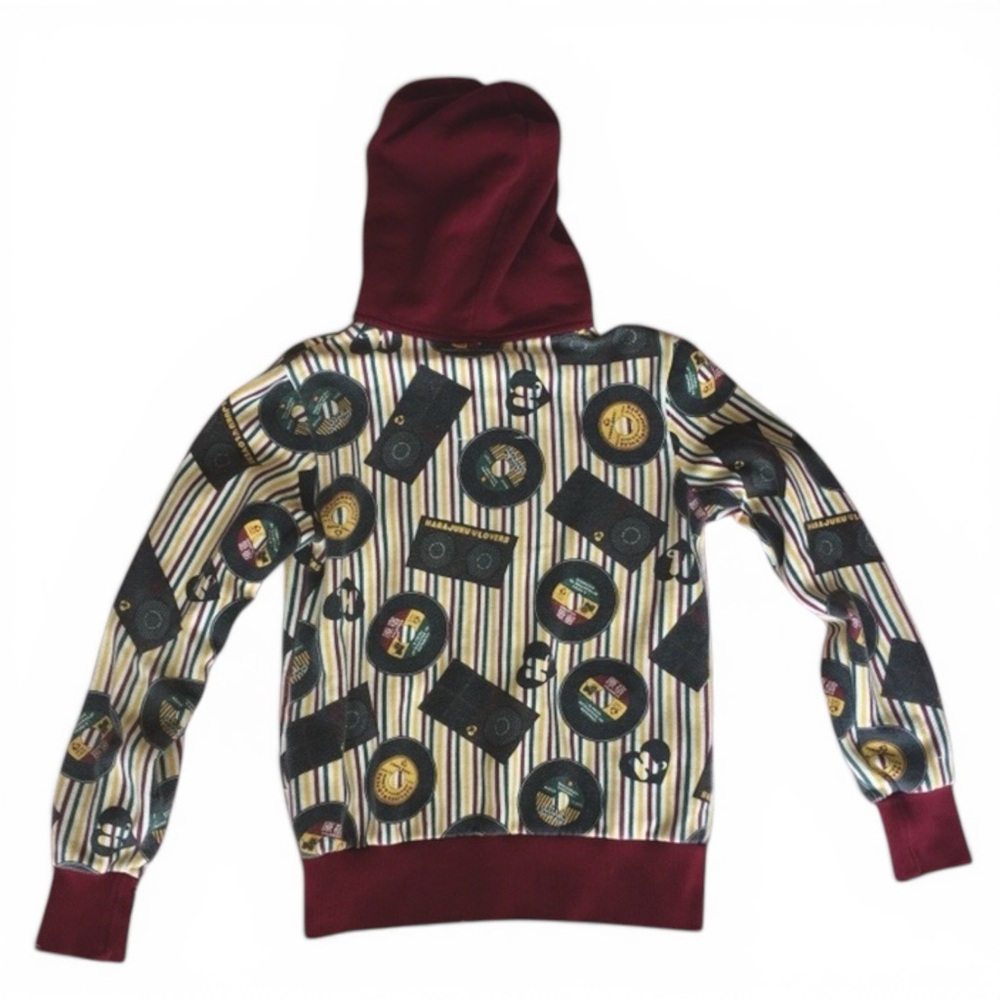 Vintage Harajuku Lovers Zip Hoodie Boombox Print Graphic Jacket, Size M - Picture 2 of 5